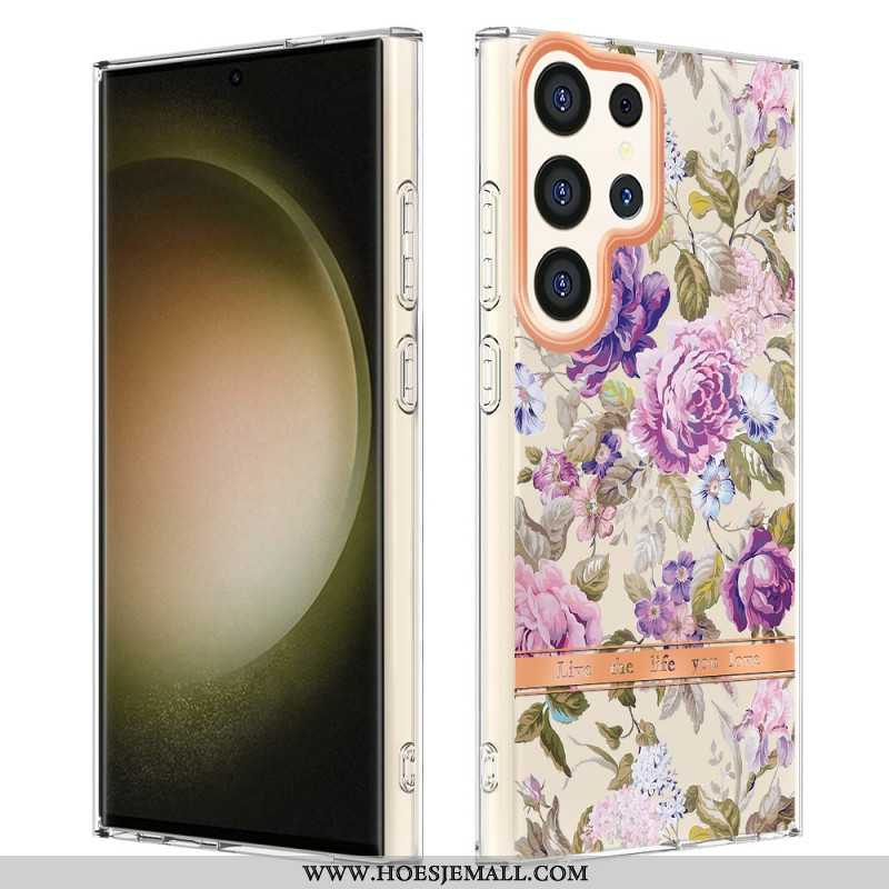 Hoesje Samsung Galaxy S24 Ultra 5g Met Bloemmotief Bescherming Hoesje