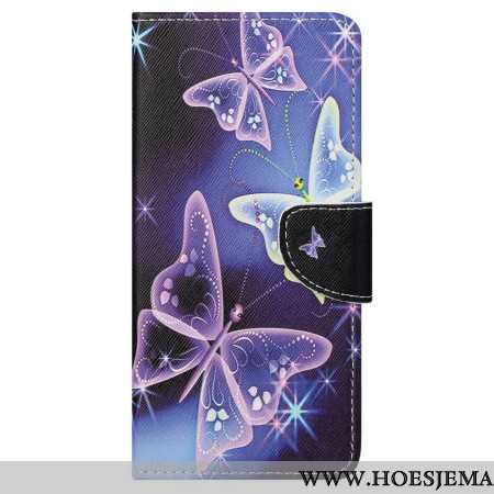 Leren Hoesje Samsung Galaxy S24 Ultra 5g Fonkelende Vlinders