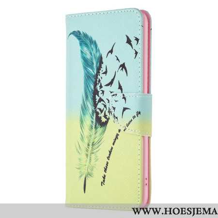 Leren Hoesje Samsung Galaxy S24 Ultra 5g Veren En Vogels Bescherming Hoesje