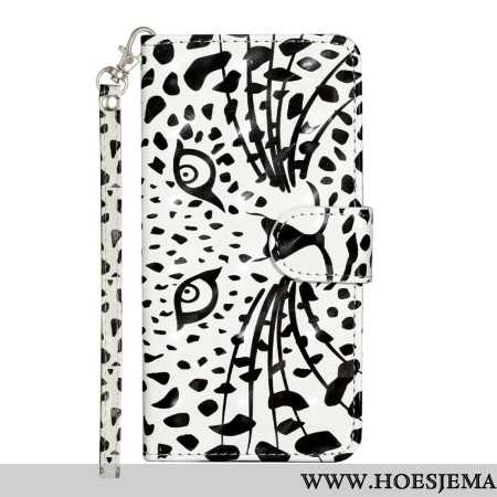 Leren Hoesje Samsung Galaxy S24 Ultra 5g Luipaardkop Bescherming Hoesje