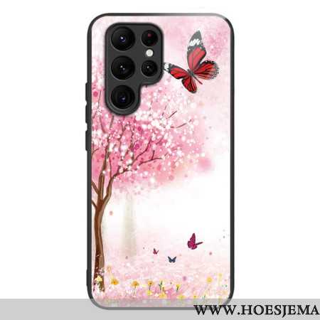 Hoesje Samsung Galaxy S24 Ultra 5g Kersenbloesems Van Gehard Glas Bescherming Hoesje