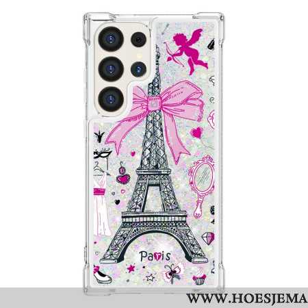 Hoesje Samsung Galaxy S24 Ultra 5g Eiffeltoren Glitter