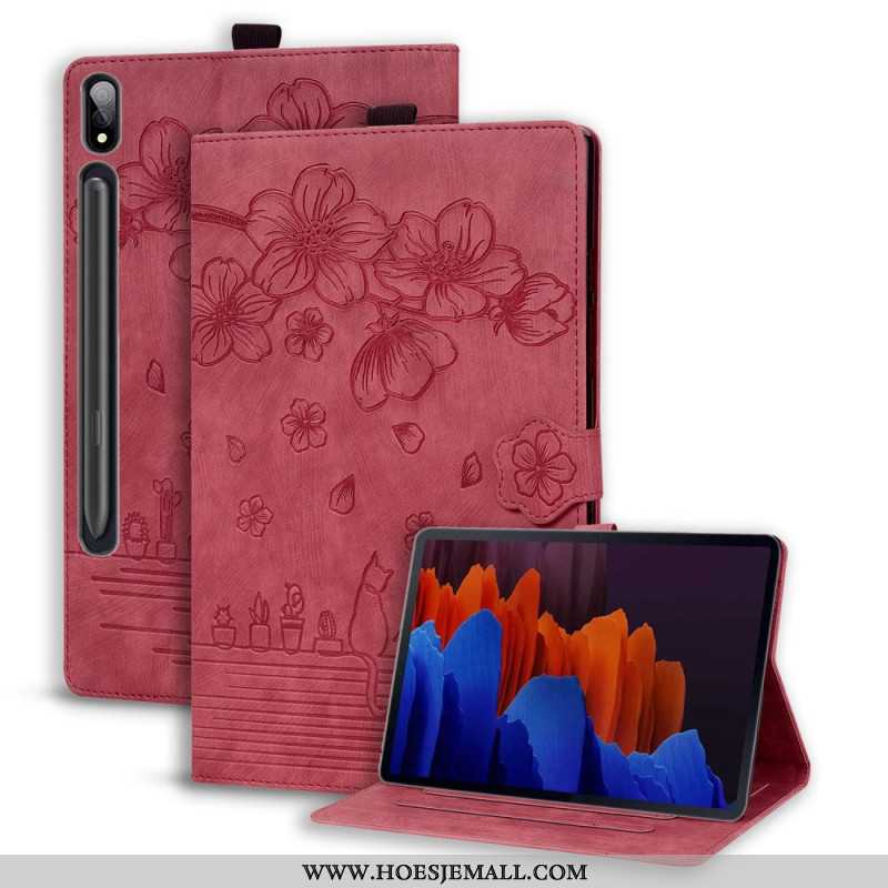 Folio-hoesje Samsung Galaxy Tab S9 Plus Telefoonhoesje Patroon Met Katten En Bloemen