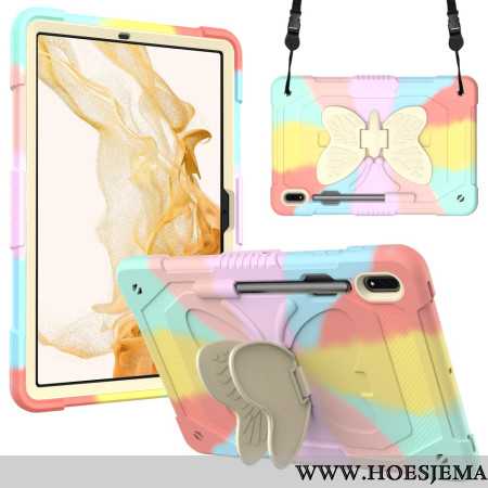 Cover Hoesje Samsung Galaxy Tab S9 Telefoonhoesje Vlindersteun En Schouderband