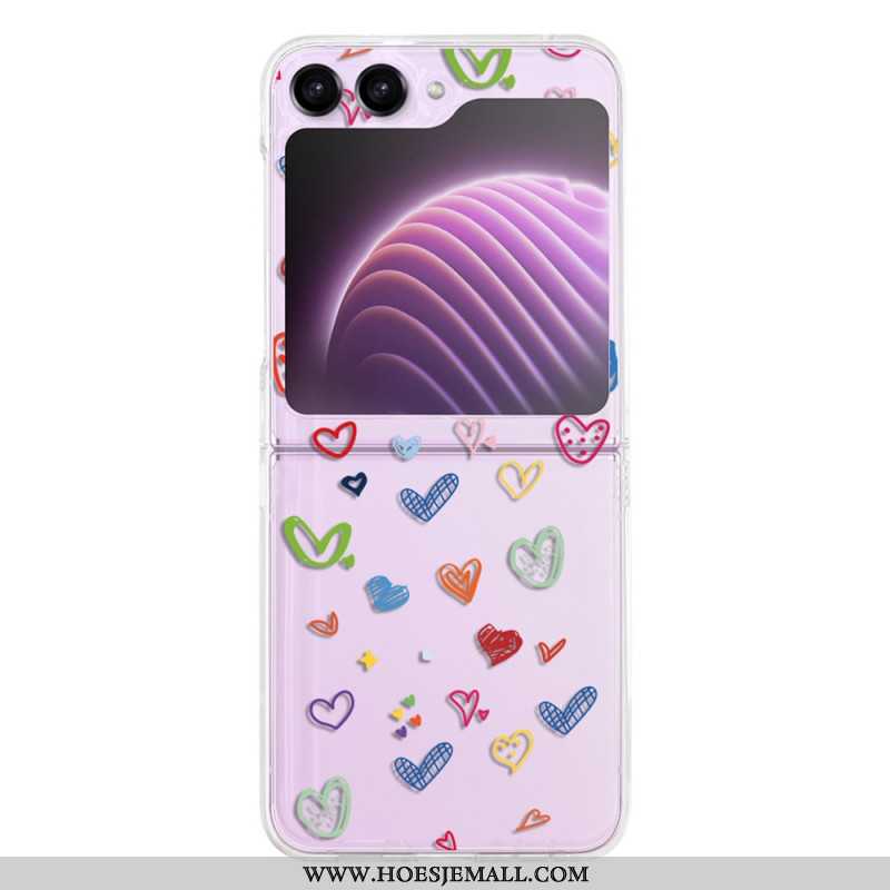 Case Hoesje Samsung Galaxy Z Flip 5 Telefoonhoesje Transparante Harten