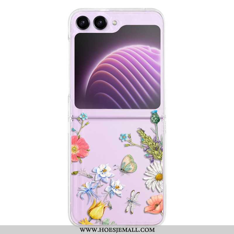 Hoesje Samsung Galaxy Z Flip 5 Transparante Fleurettes