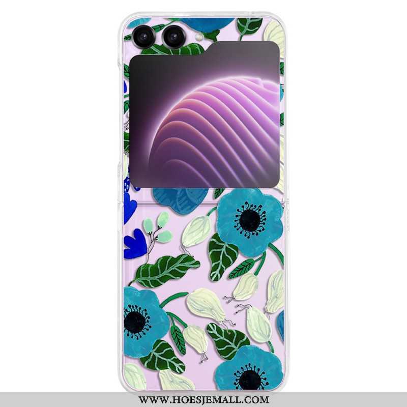 Hoesje Voor Samsung Galaxy Z Flip 5 Transparante Mooie Bloemen