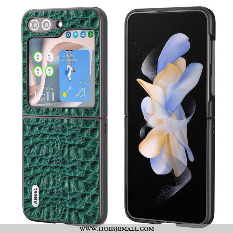 Hoesje Samsung Galaxy Z Flip 5 Abeel Krokodillenleerstijl Bescherming Hoesje