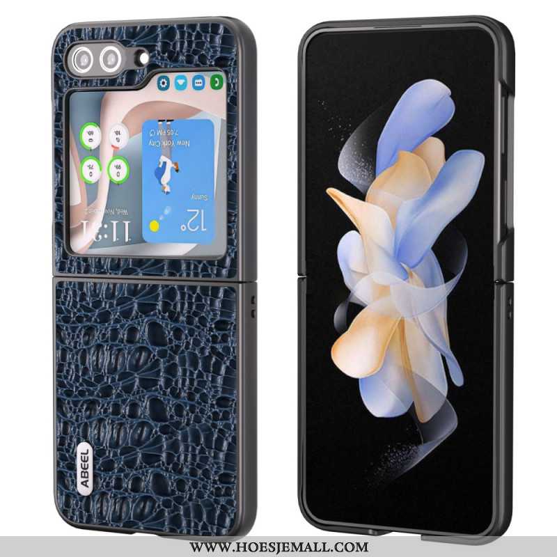 Hoesje Samsung Galaxy Z Flip 5 Abeel Krokodillenleerstijl Bescherming Hoesje