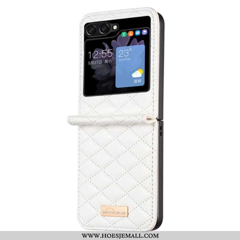 Hoesje Samsung Galaxy Z Flip 5 Gewatteerde Stijl Binfen-kleur