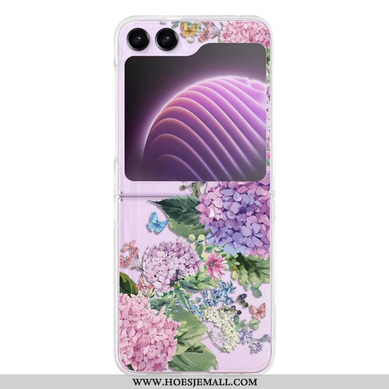 Hoesje Samsung Galaxy Z Flip 5 Transparante Bloemen