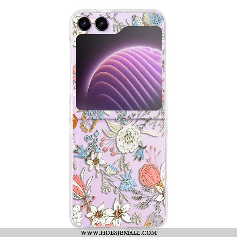 Hoesje Samsung Galaxy Z Flip 5 Transparante Bloemen