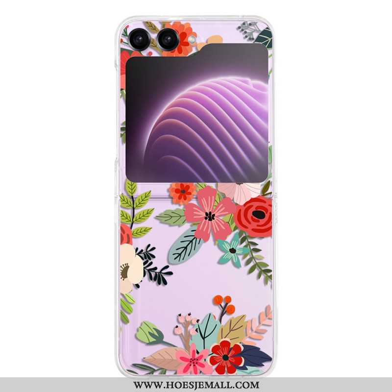 Hoesje Samsung Galaxy Z Flip 5 Transparante Bloemen