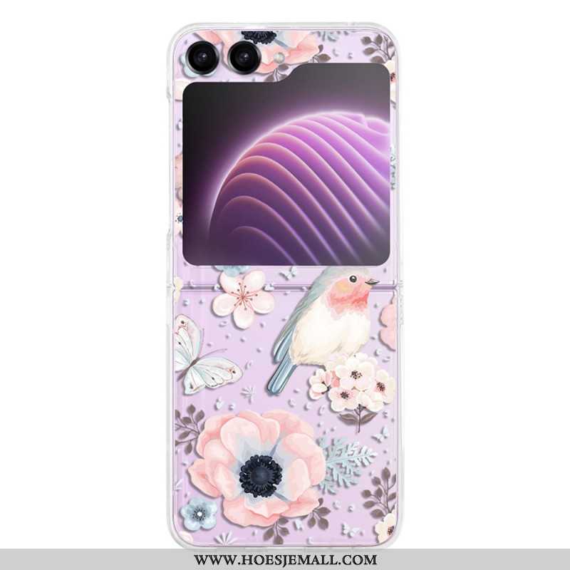 Hoesje Samsung Galaxy Z Flip 5 Transparante Bloemen