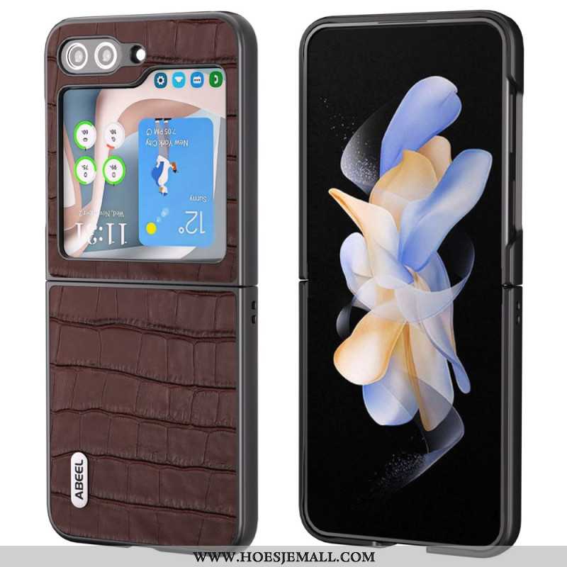 Case Hoesje Samsung Galaxy Z Flip 6 Telefoonhoesje Premium Krokodiltextuur