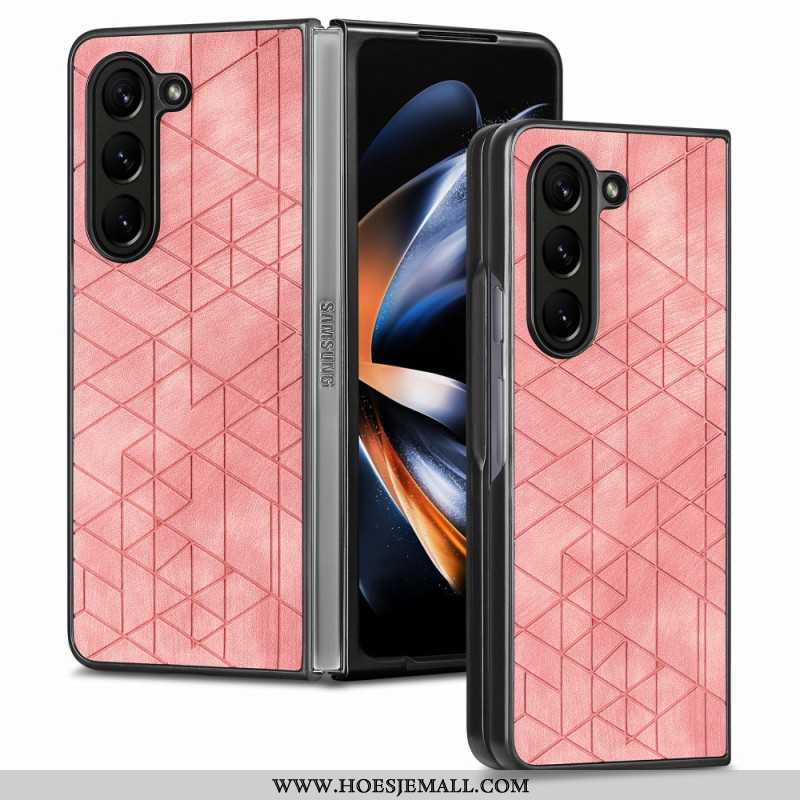 Hoesje Samsung Galaxy Z Fold 5 Geometrische Patronen Van Kunstleer