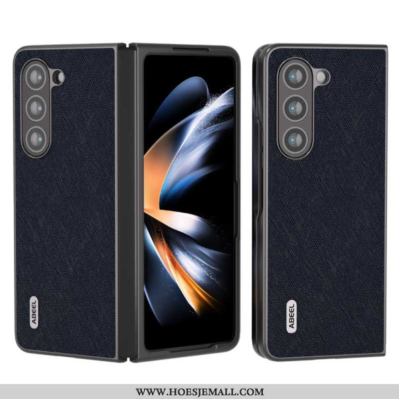 Case Hoesje Samsung Galaxy Z Fold 5 Telefoonhoesje Echt Abeel Geweven Leer