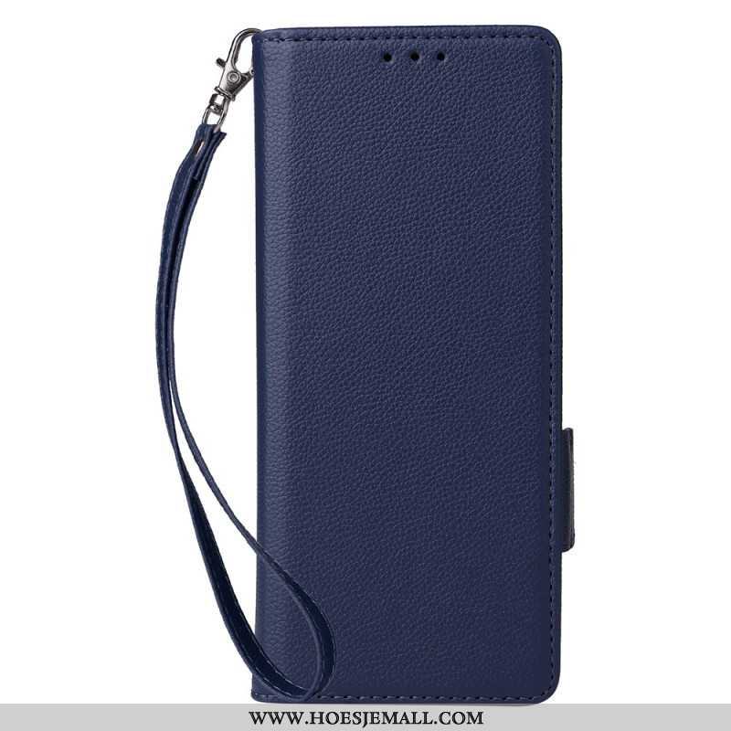 Leren Hoesje Voor Samsung Galaxy Z Fold 6 Dubbele Sluiting En Riem