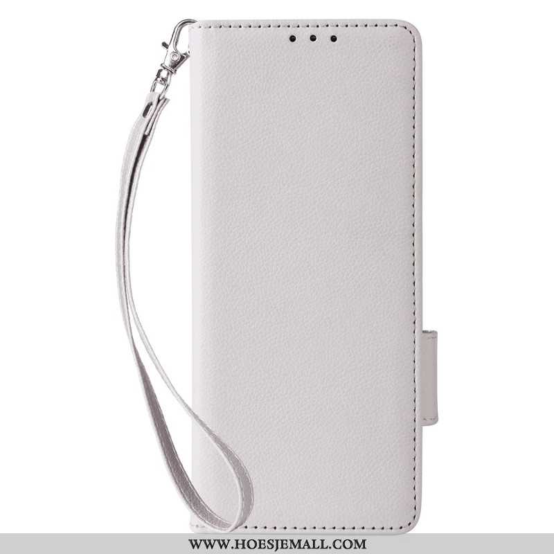 Leren Hoesje Voor Samsung Galaxy Z Fold 6 Dubbele Sluiting En Riem