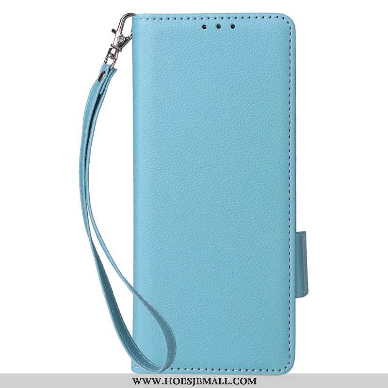 Leren Hoesje Voor Samsung Galaxy Z Fold 6 Dubbele Sluiting En Riem