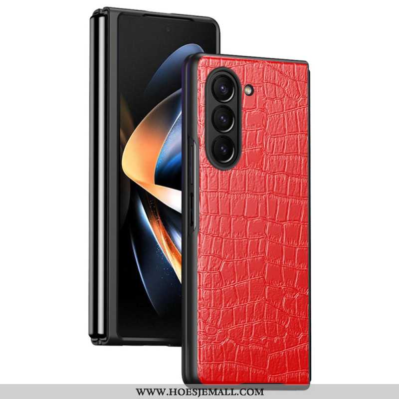 Cover Hoesje Samsung Galaxy Z Fold 6 Telefoonhoesje Krokodilstijl