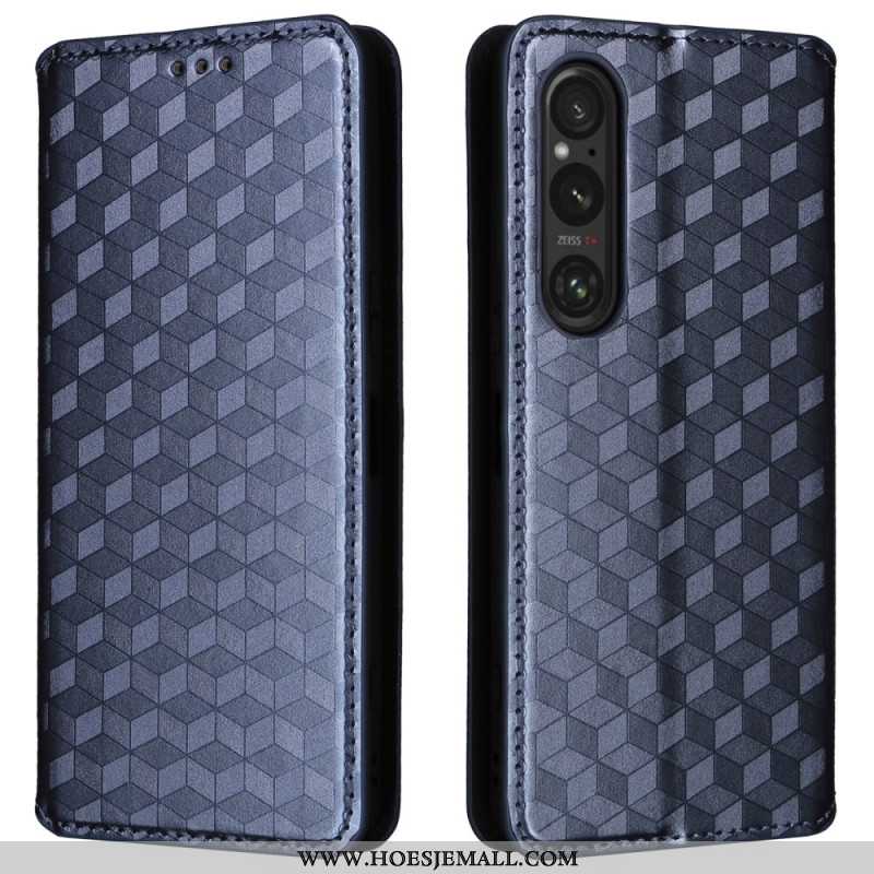 Folio-hoesje Sony Xperia 1 Vi 3d-ruitpatroon Bescherming Hoesje