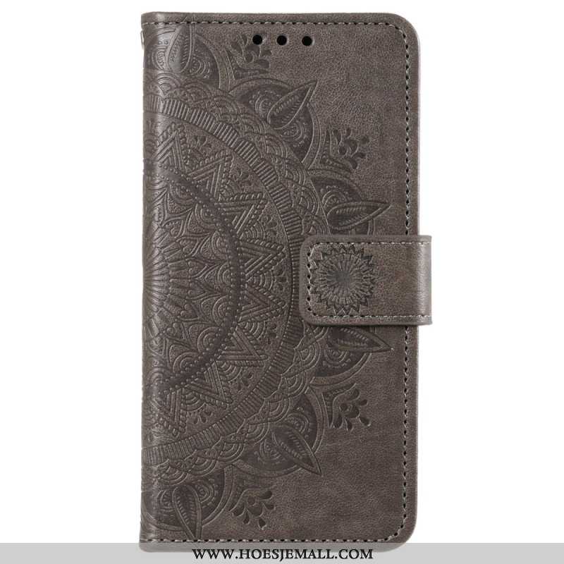 Leren Hoesje Sony Xperia 1 Vi Mandala Zon Met Riem