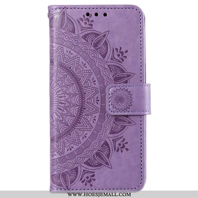 Leren Hoesje Sony Xperia 1 Vi Mandala Zon Met Riem