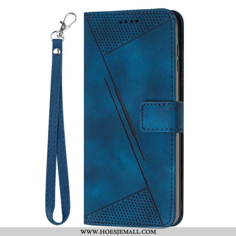 Flip Case Leren Sony Xperia 10 Vi Riemdriehoek