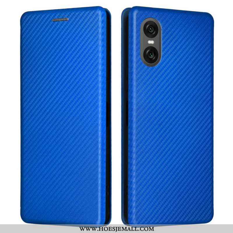 Folio-hoesje Sony Xperia 10 Vi Koolstofvezel