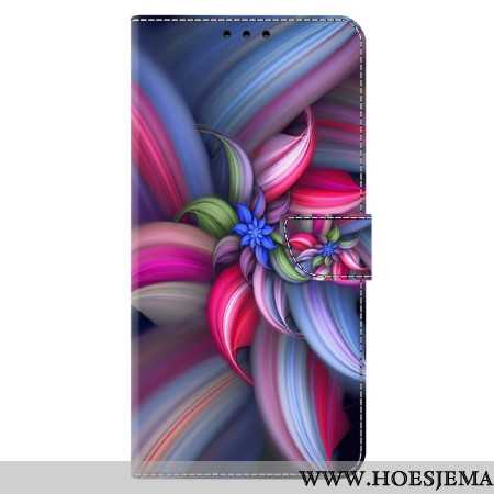 Leren Hoesje Voor Xiaomi 14 Pro Kleurrijke Bloemen