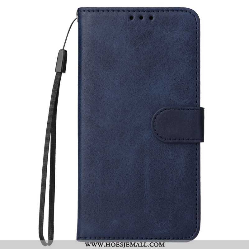 Leren Hoesje Voor Xiaomi 14 Pro Kuittextuur Met Bandjes