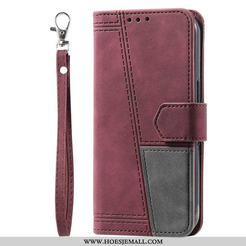 Flip Case Leren Xiaomi 14 Pro Ttudrch Lanyard Rfid-blokkering