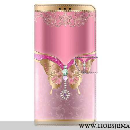 Folio-hoesje Xiaomi 14 Pro Roze En Gouden Vlinder