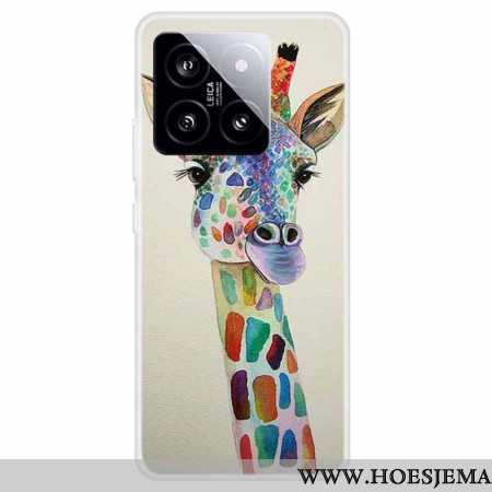 Case Hoesje Xiaomi 14 Telefoonhoesje Kleurrijke Giraffe