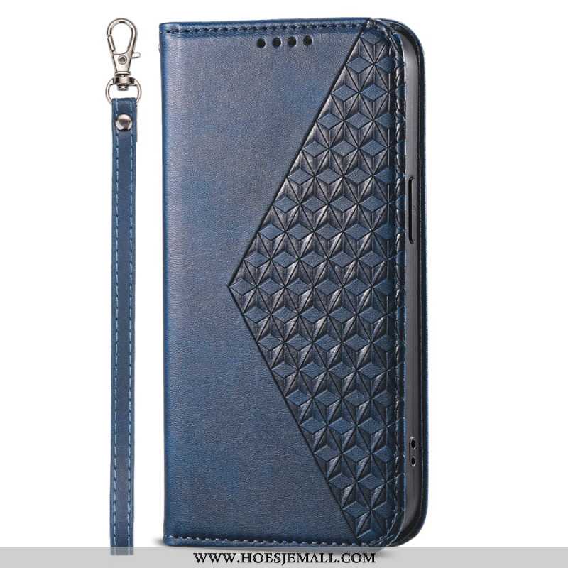 Folio-hoesje Voor Xiaomi 14 3d-diamantontwerp Met Riem