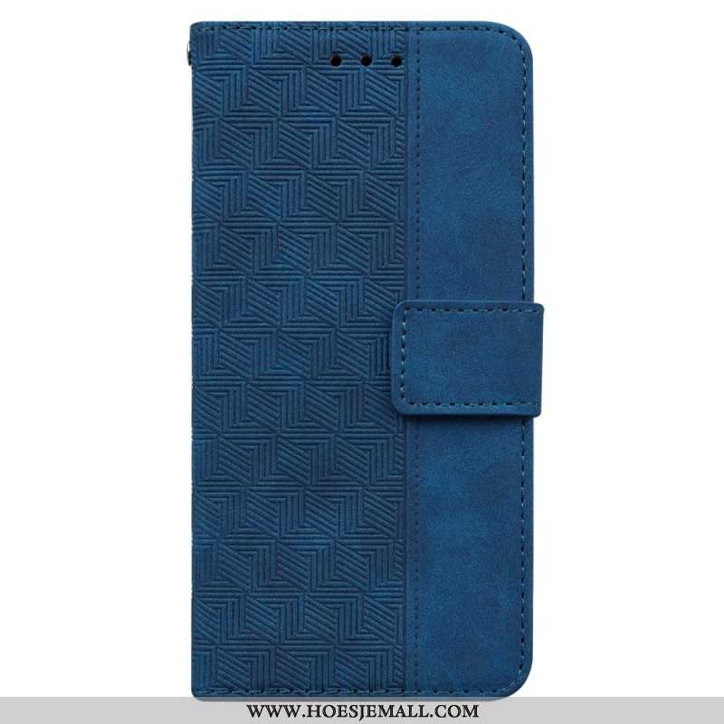 Leren Hoesje Xiaomi 14 Geweven Patroon Met Bandjes