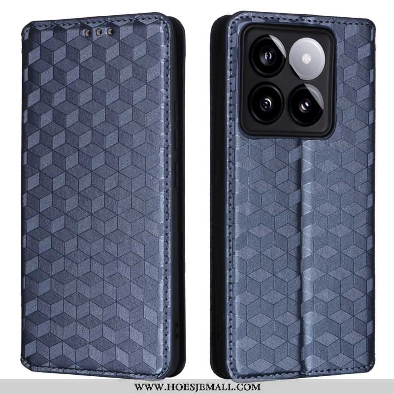 Folio-hoesje Xiaomi 14t Pro 3d-kubussen Bescherming Hoesje