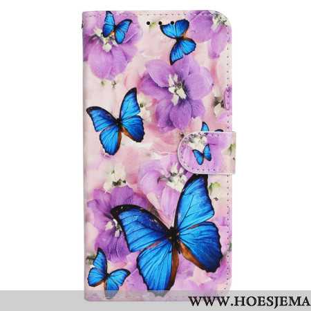 Leren Hoesje Xiaomi 14t Pro Premium Bloemen En Vlinders Bescherming Hoesje