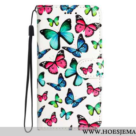 Leren Hoesje Voor Xiaomi 14t Pro Kleurrijke Vlinders