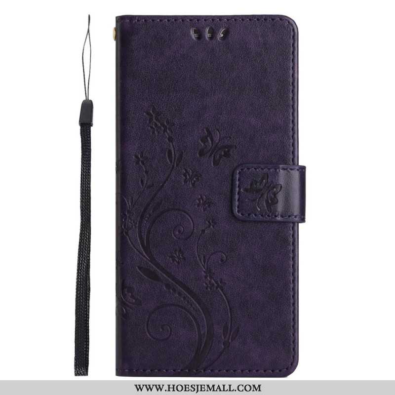 Leren Hoesje Voor Xiaomi 14t Pro Bloemenband