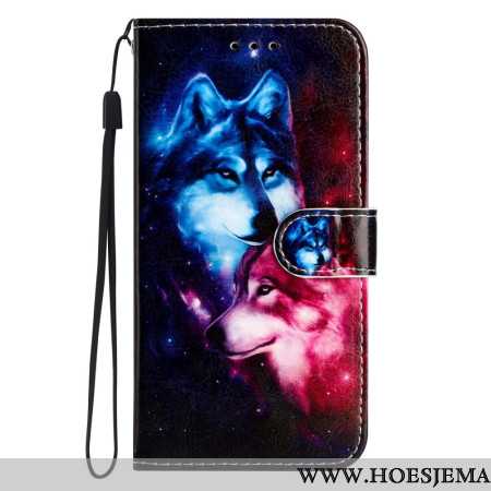 Leren Hoesje Voor Xiaomi 14t Paar Wolven