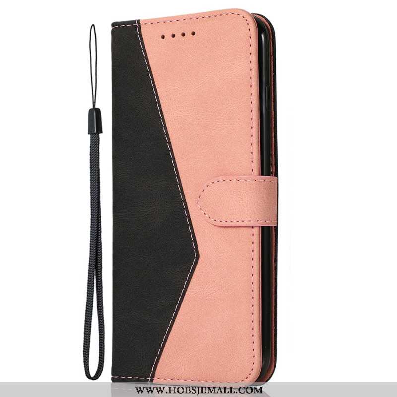 Flip Case Leren Xiaomi 14t Tweekleurige Band