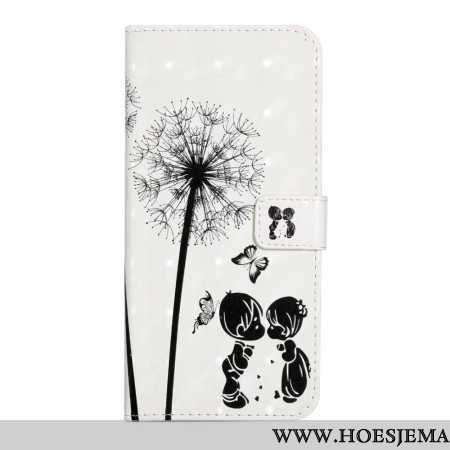 Leren Hoesje Voor Xiaomi 14t Kinderen En Paardenbloemen