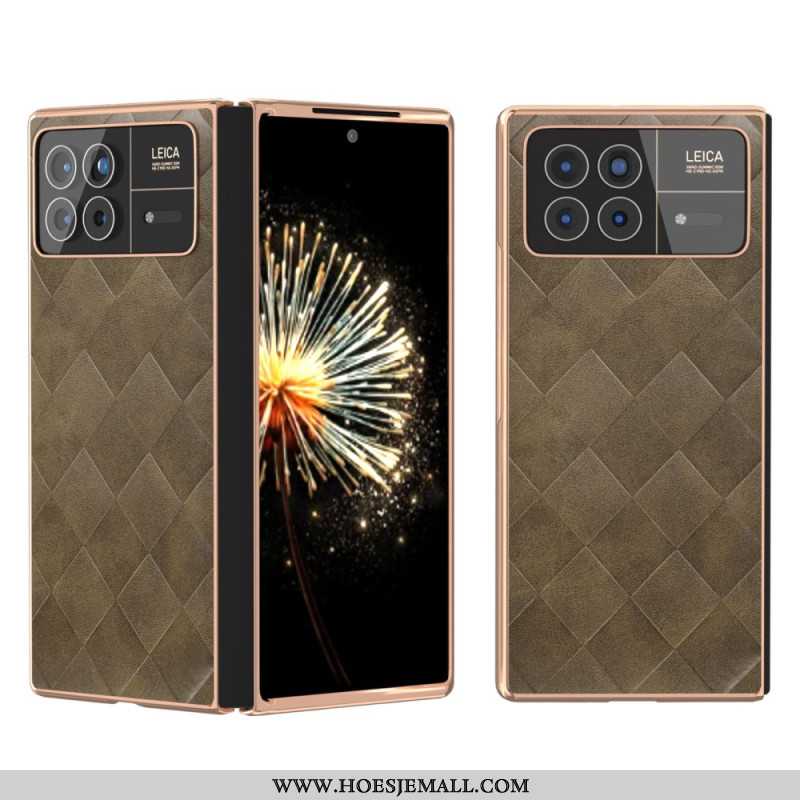 Case Hoesje Xiaomi Mix Fold 3 Telefoonhoesje Geweven Patroon