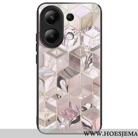 Hoesje Xiaomi Redmi Note 13 4g Marmeren Blok Van Gehard Glas Bescherming Hoesje