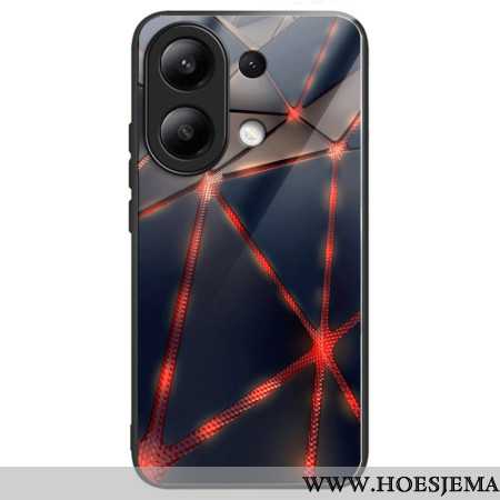 Case Hoesje Xiaomi Redmi Note 13 4g Telefoonhoesje Rode Driehoeken Van Gehard Glas