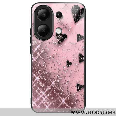 Hoesje Xiaomi Redmi Note 13 4g Roze Liefde Gehard Glas Bescherming Hoesje