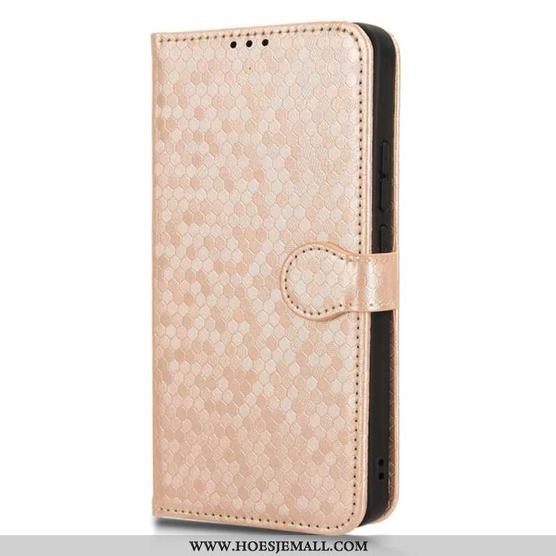 Leren Hoesje Voor Xiaomi Redmi Note 13 4g Glanzende Stippelband