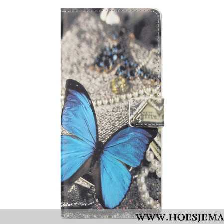 Folio-hoesje Xiaomi Redmi Note 13 4g Telefoonhoesje Blauwe Vlinder